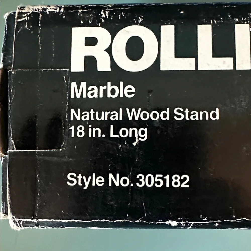 Made for Macys White Marble Rolling Pin with Natural Wood Handles